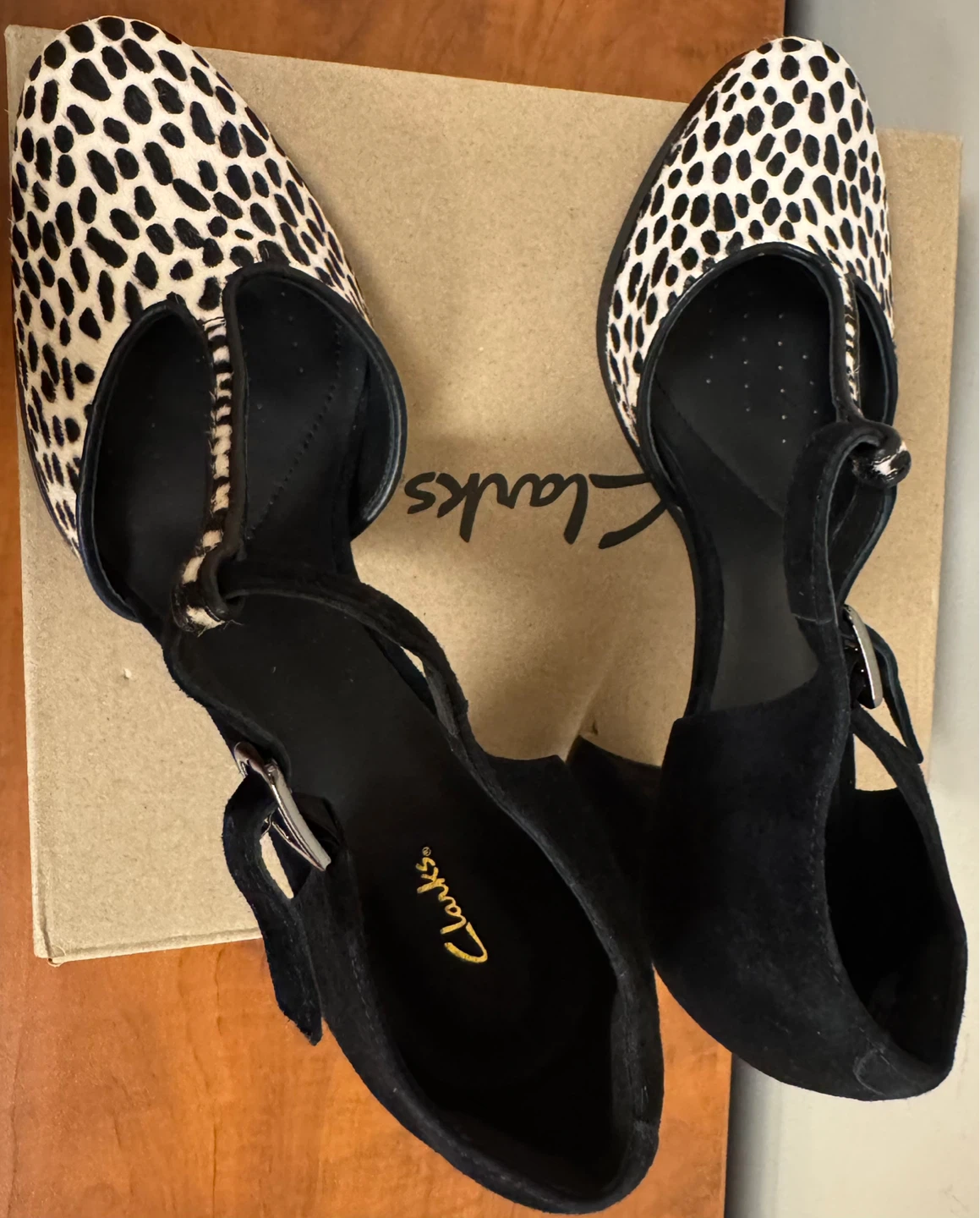 Clarks T-Bar Animal Print Heels - photo 2