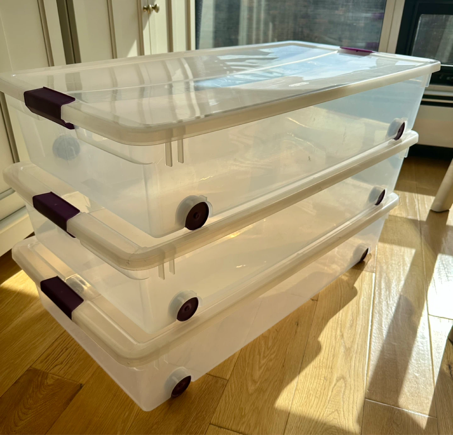 Sterilite ClearView Latch Wheeled Underbed Storage Box, 57-L