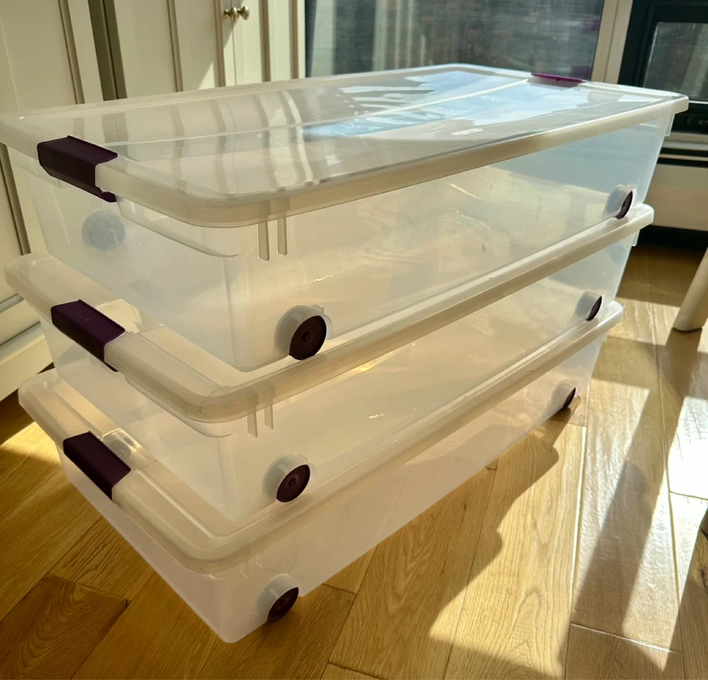 Sterilite ClearView Latch Wheeled Underbed Storage Box, 57-L