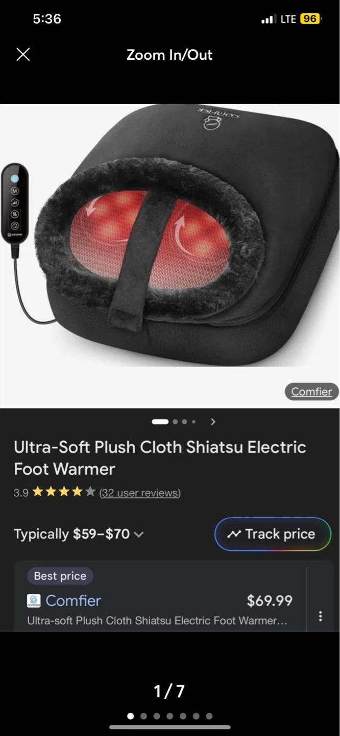 ⚽ Comfier Ultra-Soft Plush Shiatsu Electric Foot Warmer