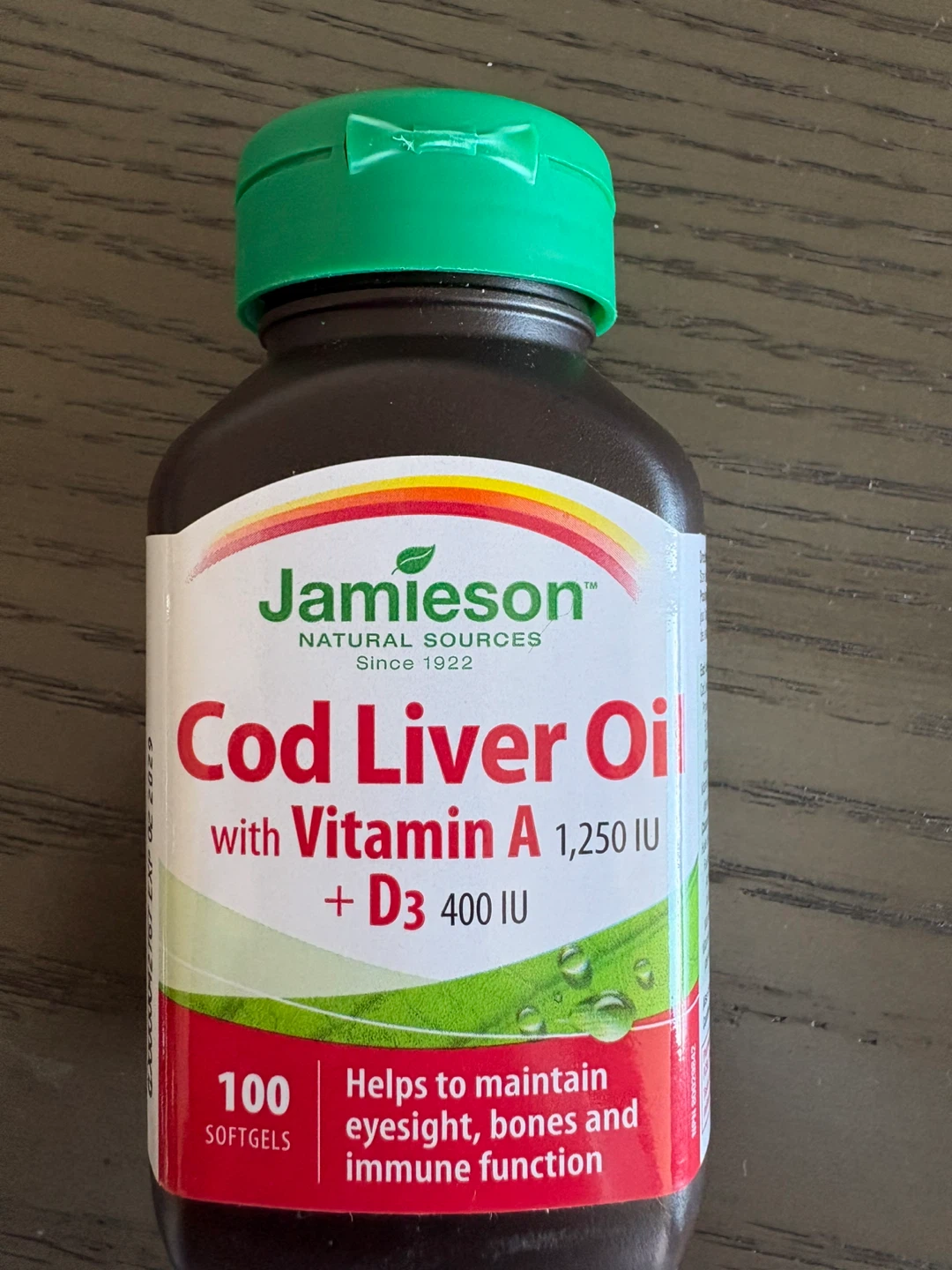 Jamieson Cod Liver Oil with Vitamins A & D3 Softgels - 100 Count
