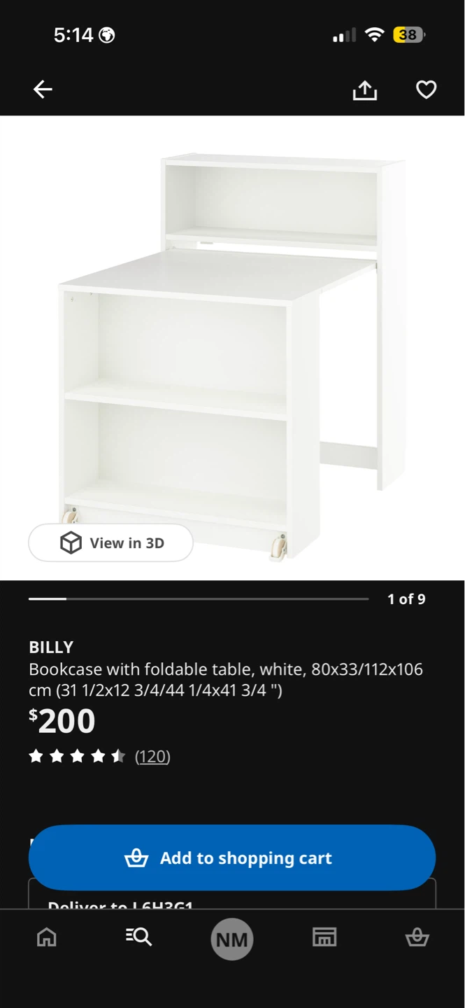 BILLY Bookcase with foldable table - photo 3