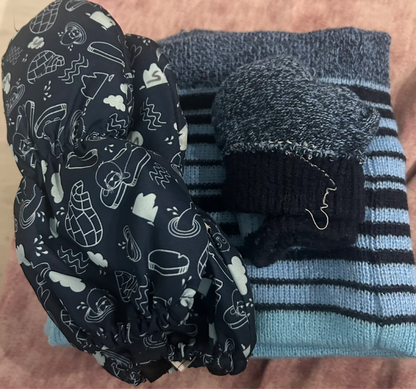 Kids Winter Hat Scarf and Mitten Set