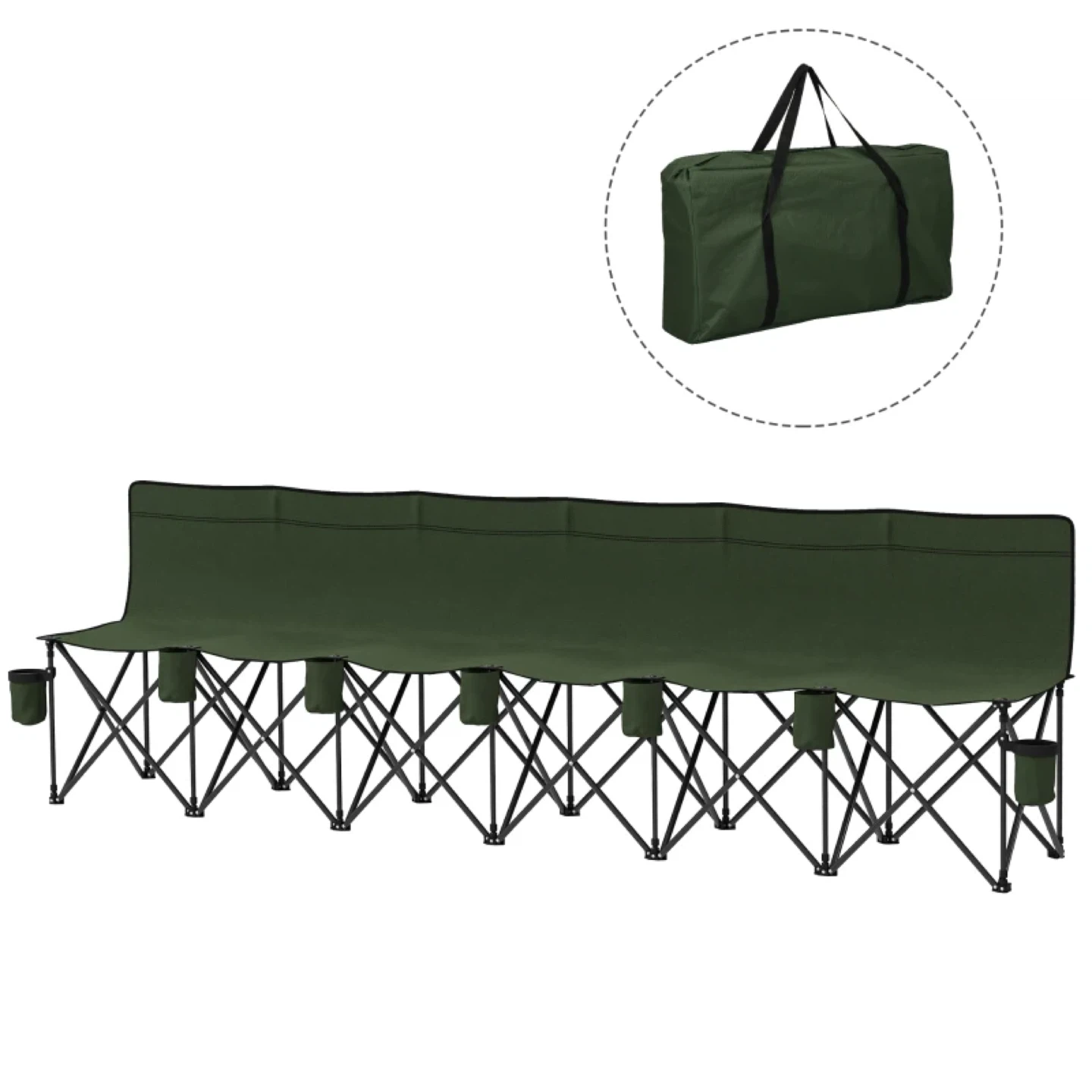 Outsunny 6 Seat Folding Camping Chair with Cup Holder - photo 4
