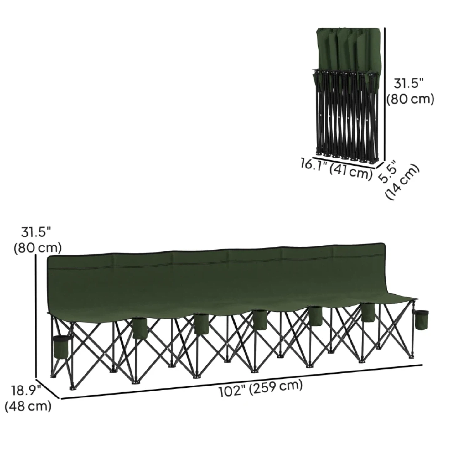 Outsunny 6 Seat Folding Camping Chair with Cup Holder - photo 2
