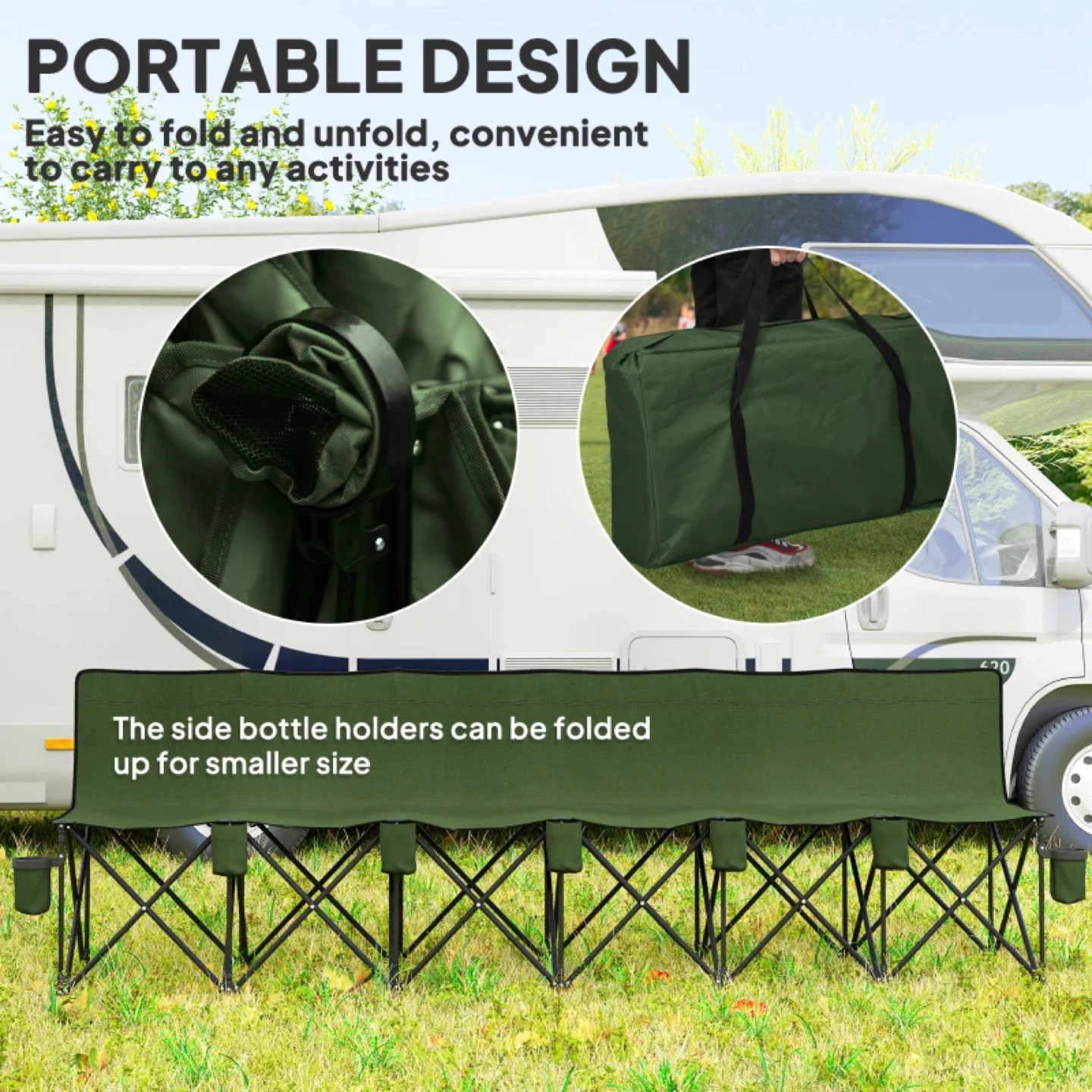 Outsunny 6 Seat Folding Camping Chair with Cup Holder - photo 3