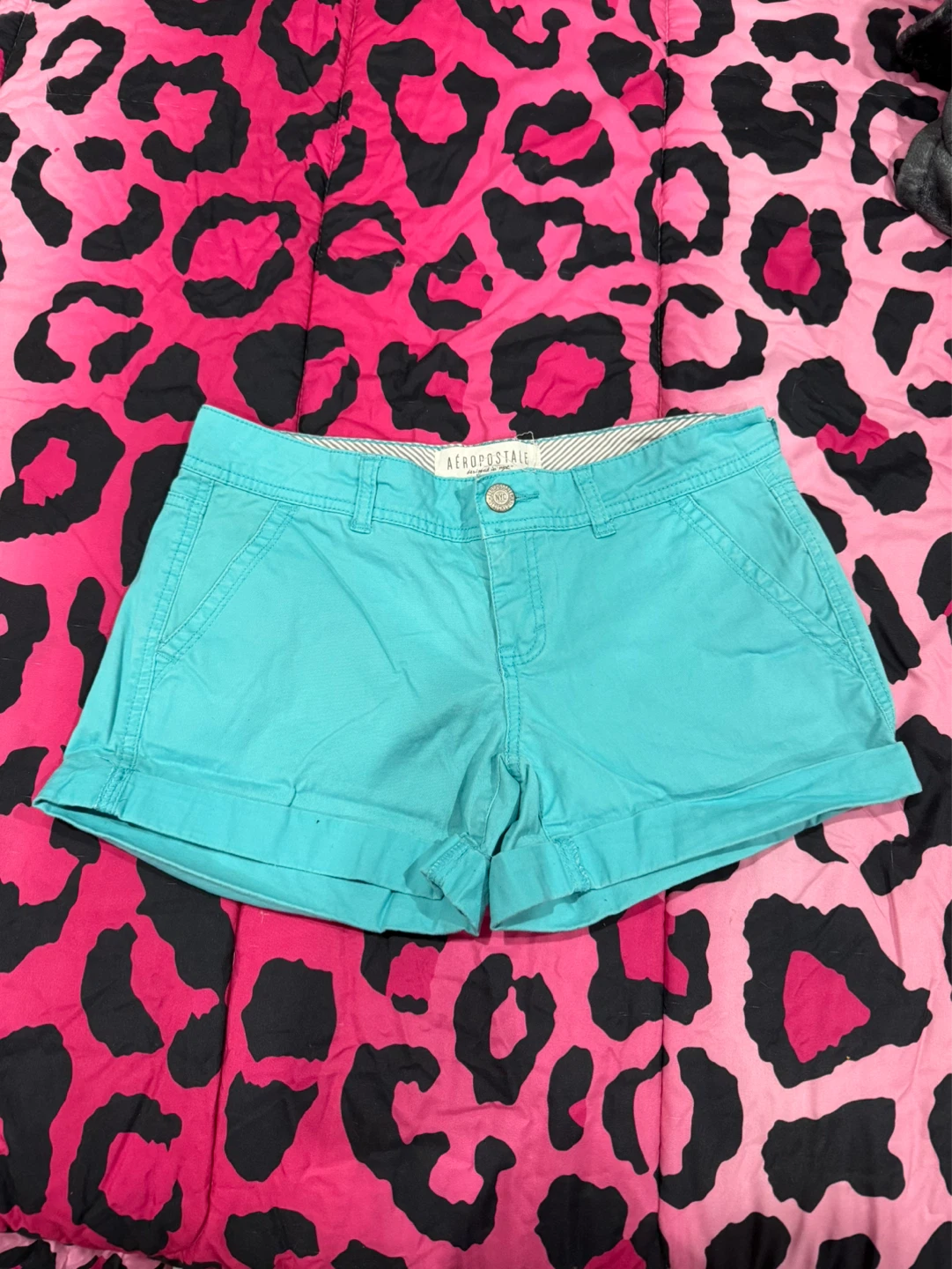 Aeropostale Teal Midi Twill Shorts