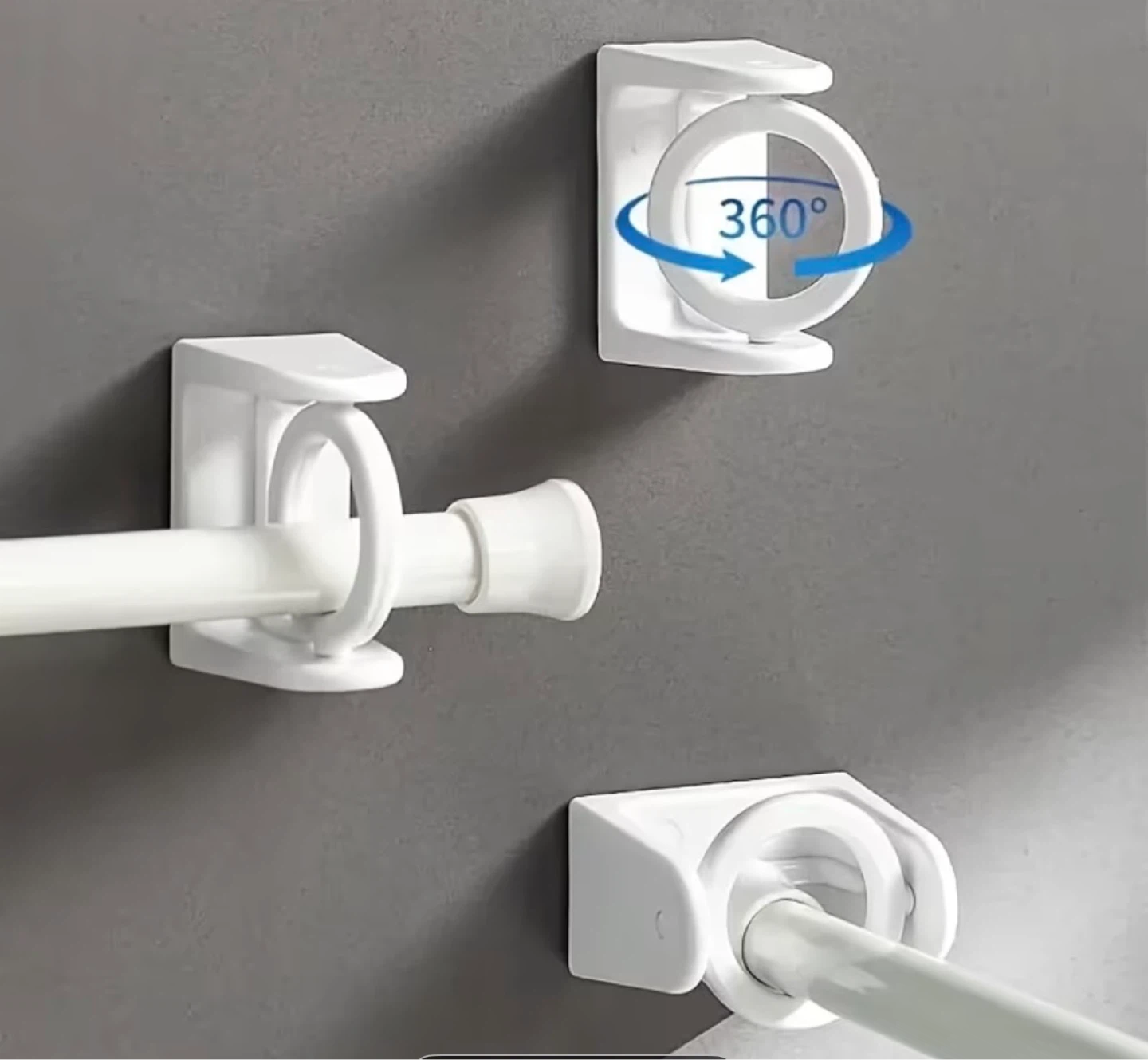 ⚽️ White Curtain Rod Holders (Set of 2) - photo 3