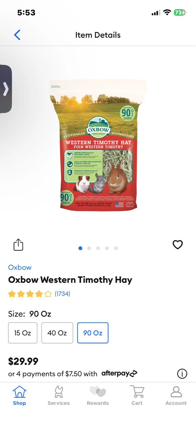 90oz Oxbow Timothy Hay - photo 2