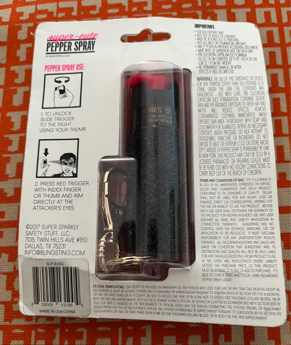 Super Cute Safety Stuff Pepper Spray with Keychain Clip - photo 2