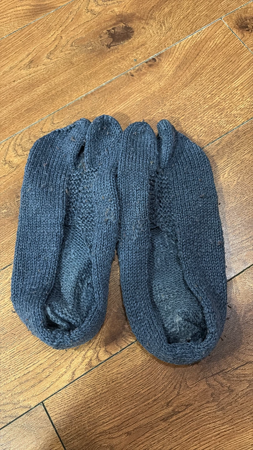 ⚽ Blue knitted slippers winter wear