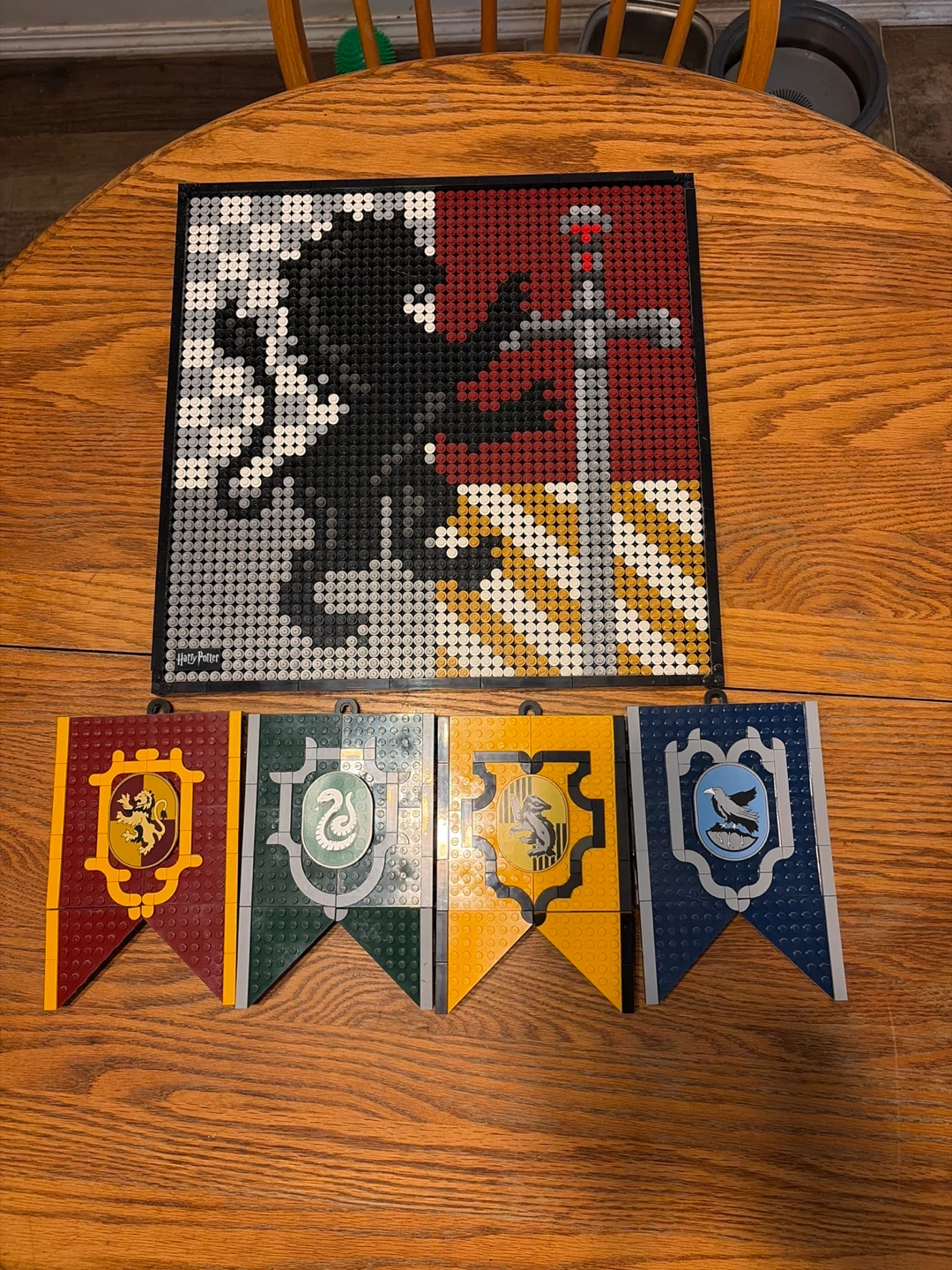 LEGO Harry Potter Hogwarts House Banners and Mosaic Art
