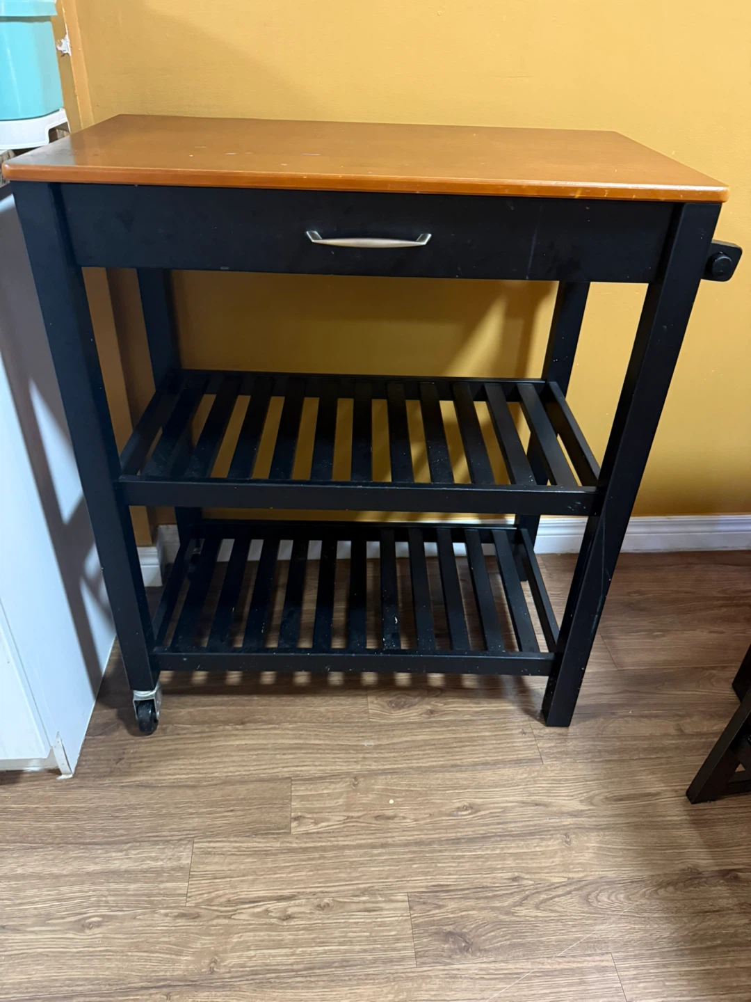 Kitchen Cart with Wooden Top