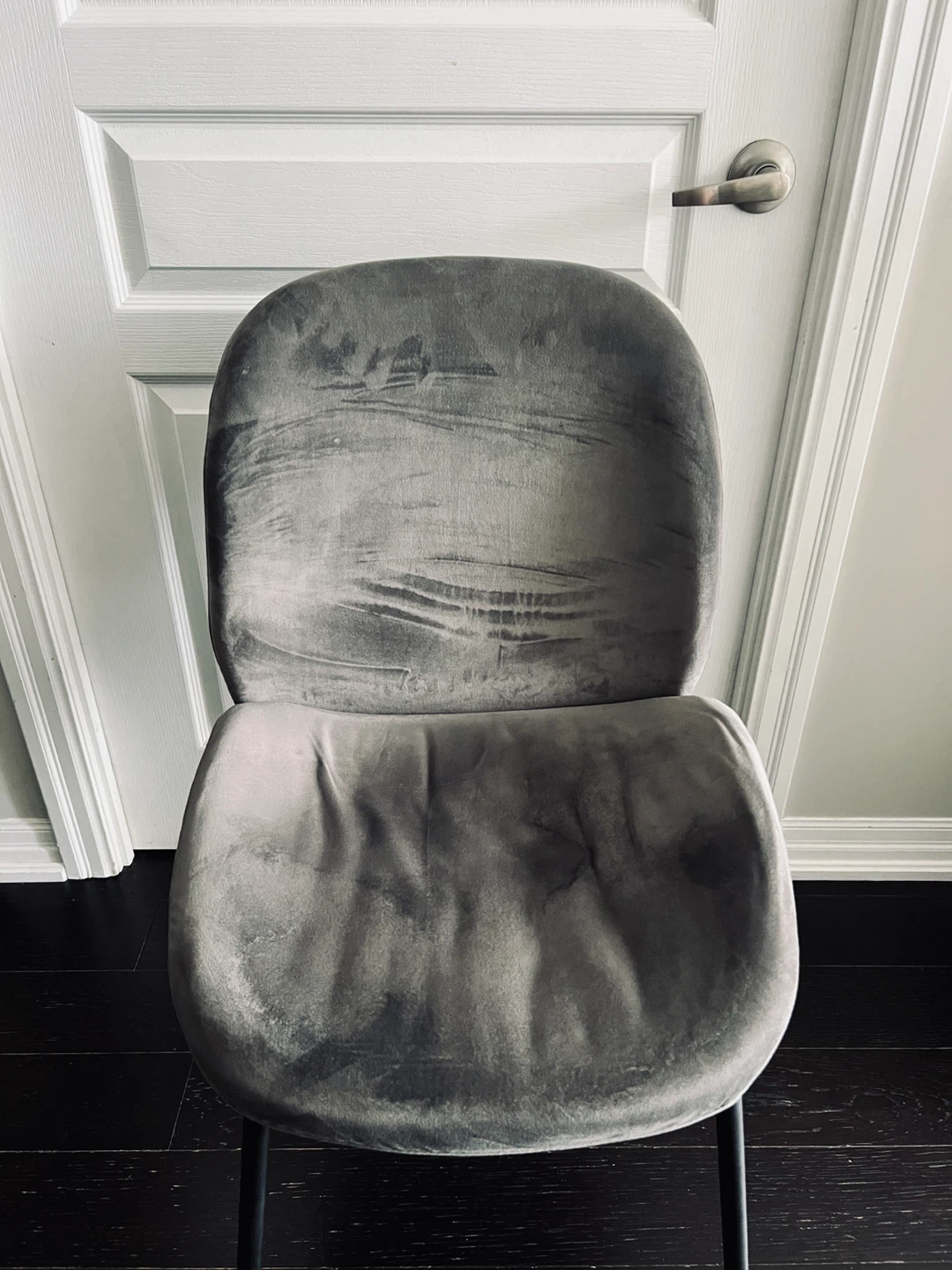 4 Dark Grey Velvet Chairs - photo 2