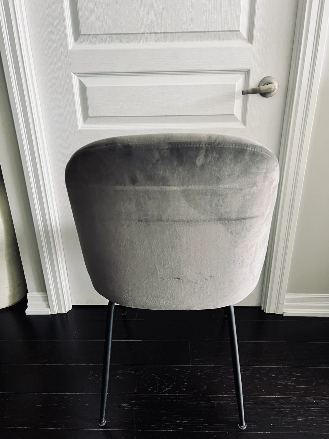 4 Dark Grey Velvet Chairs - photo 4
