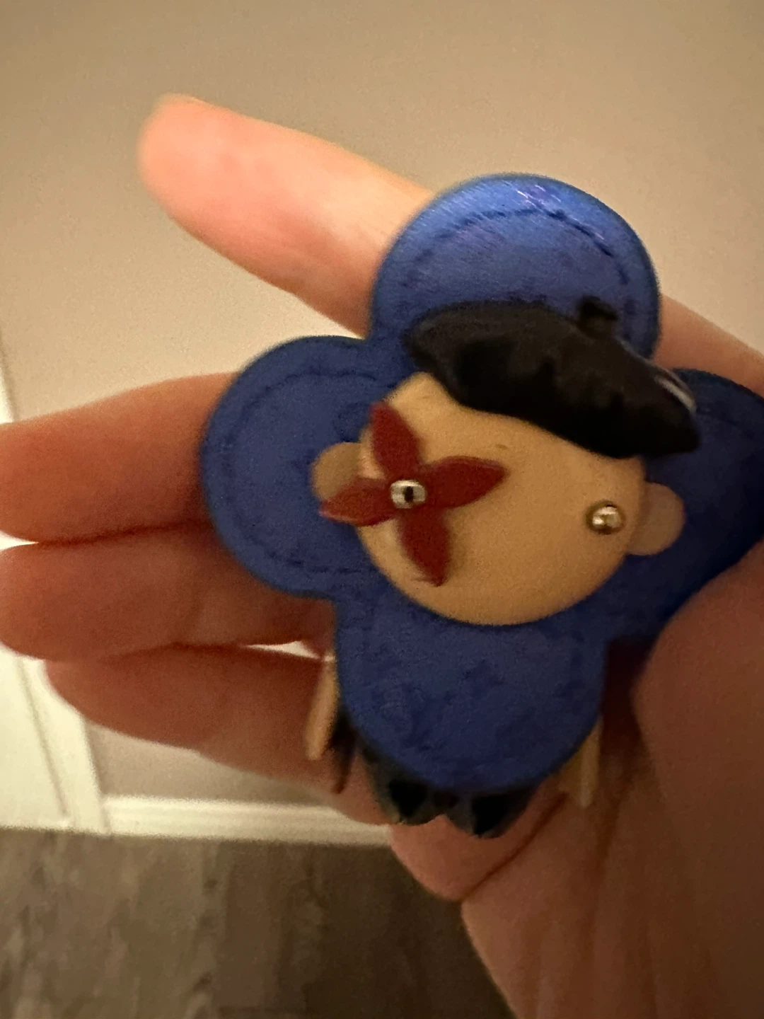 Blue Flower Charm Keychain