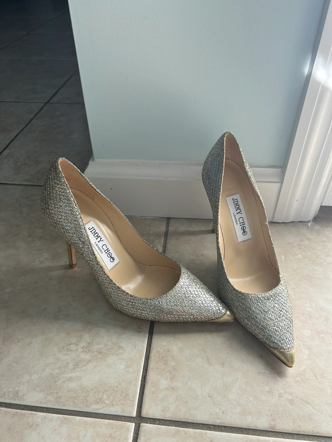 Jimmy Choo Glitter Heels Size 35 - photo 2