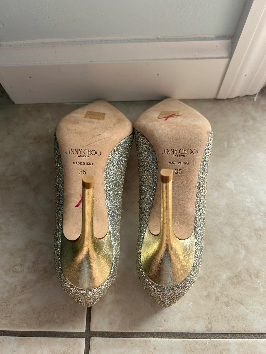 Jimmy Choo Glitter Heels Size 35 - photo 5