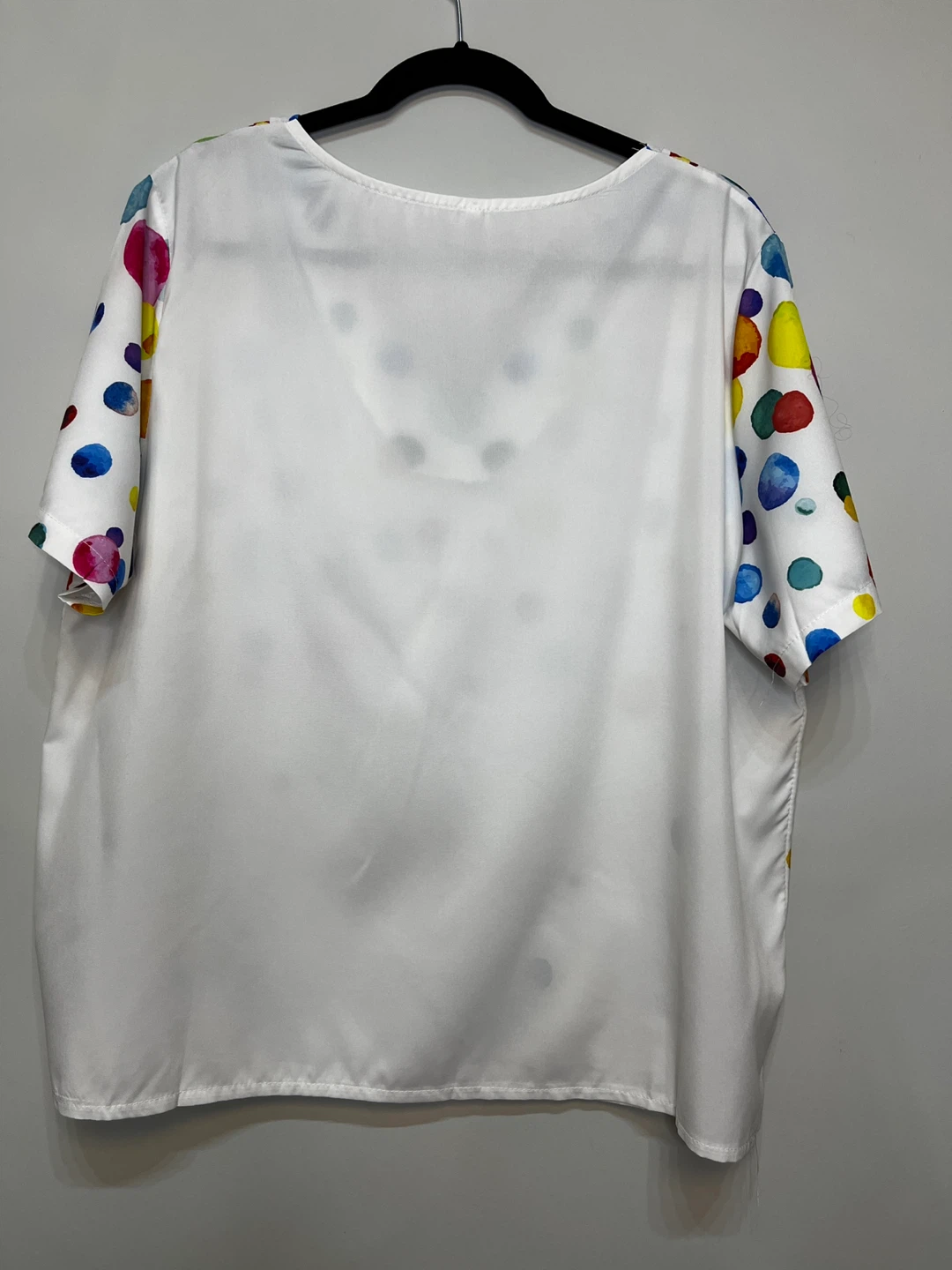 ⚽ White Polka Dot V-Neck Top - photo 4