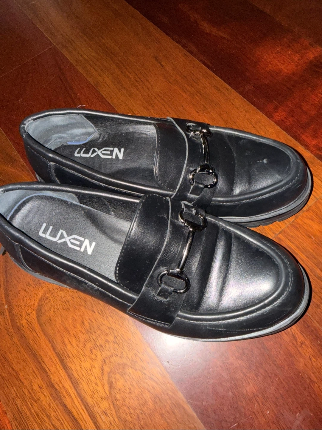 Luxen Black Loafers with Bit Detail