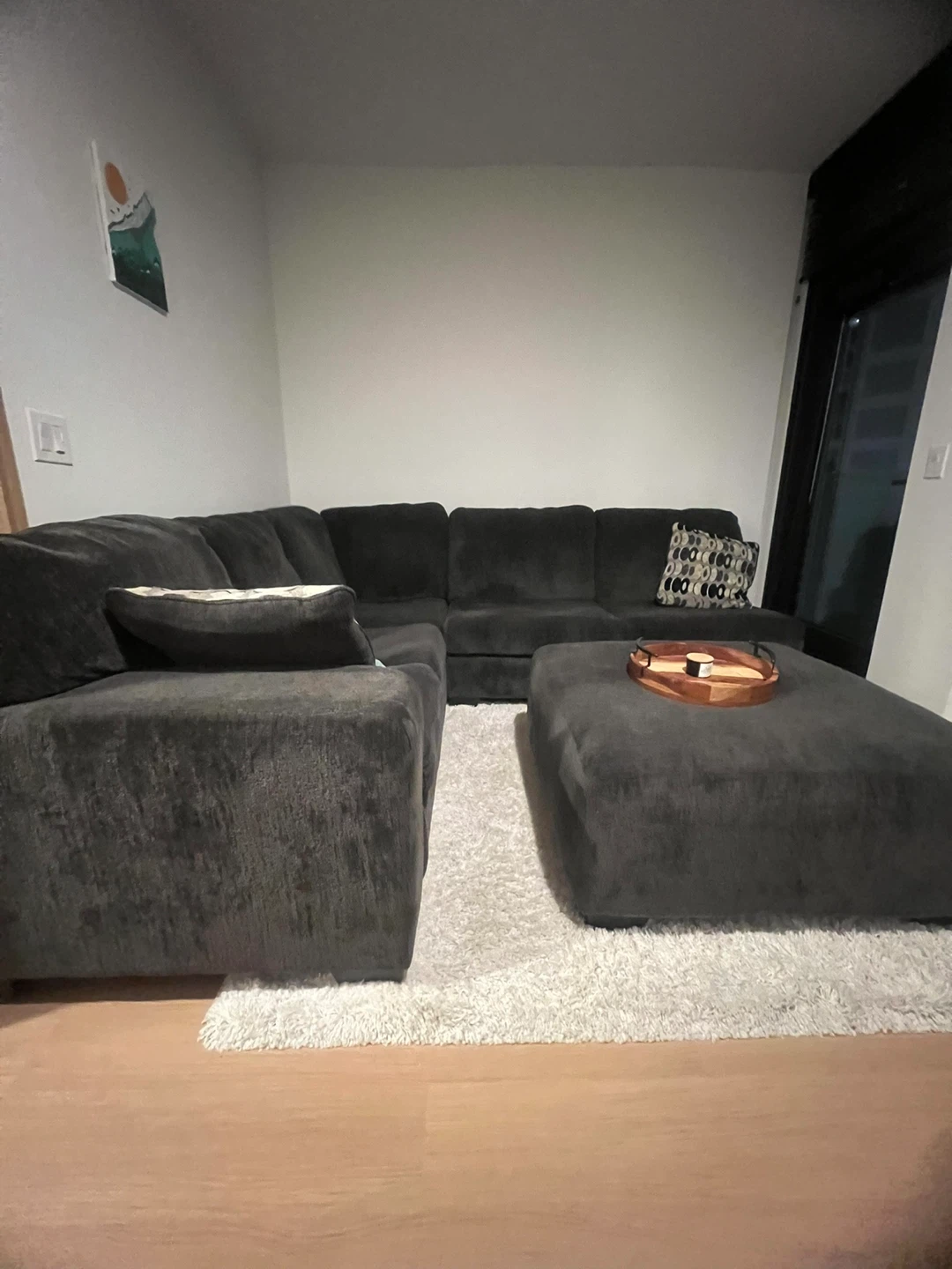 4-Piece Charcoal Ballinasloe Sectional with Ottoman - photo 4