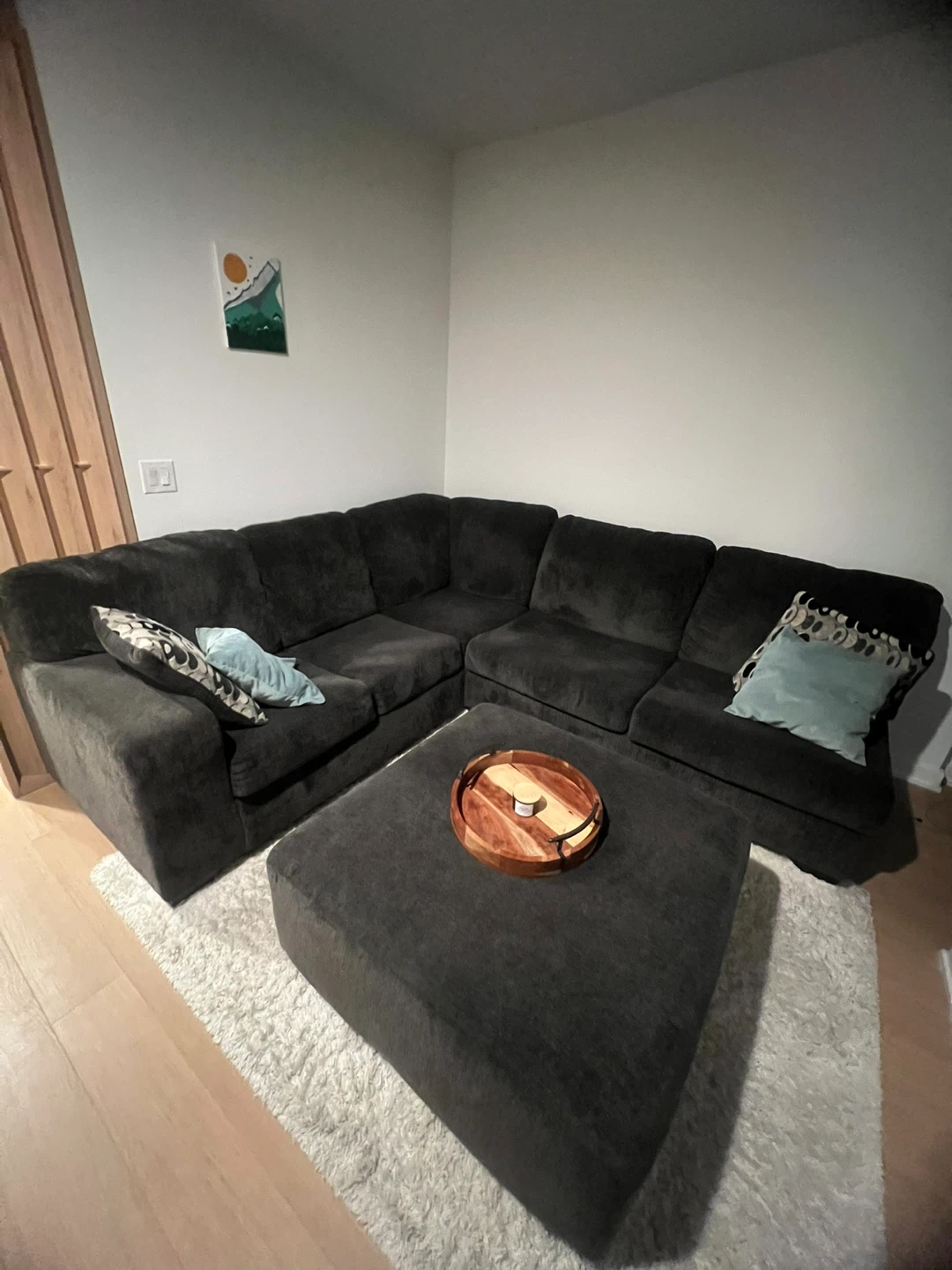 4-Piece Charcoal Ballinasloe Sectional with Ottoman - photo 3