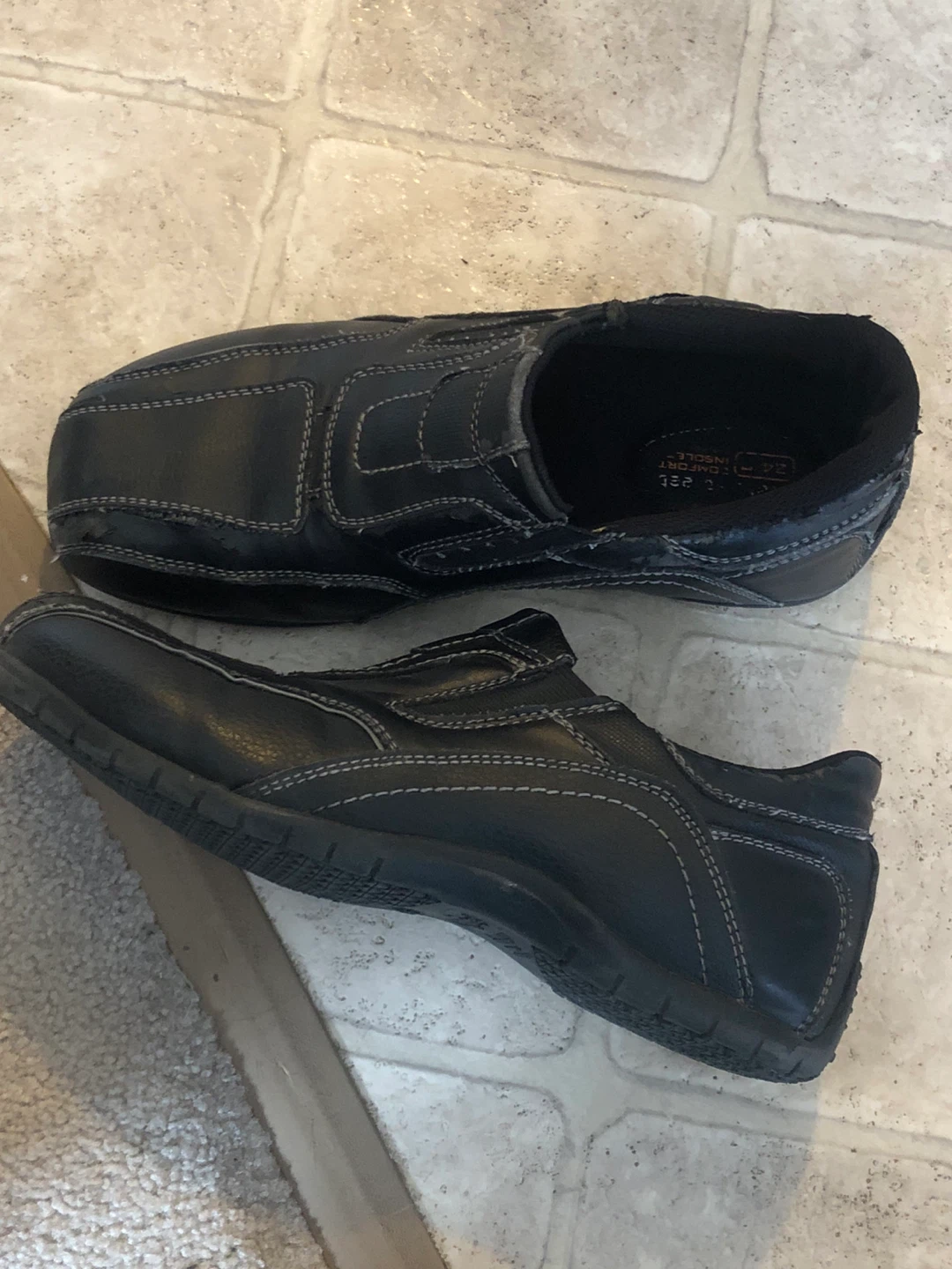⚽️ FREE Safe T Step Black Slip-On Shoes - Size 6.5