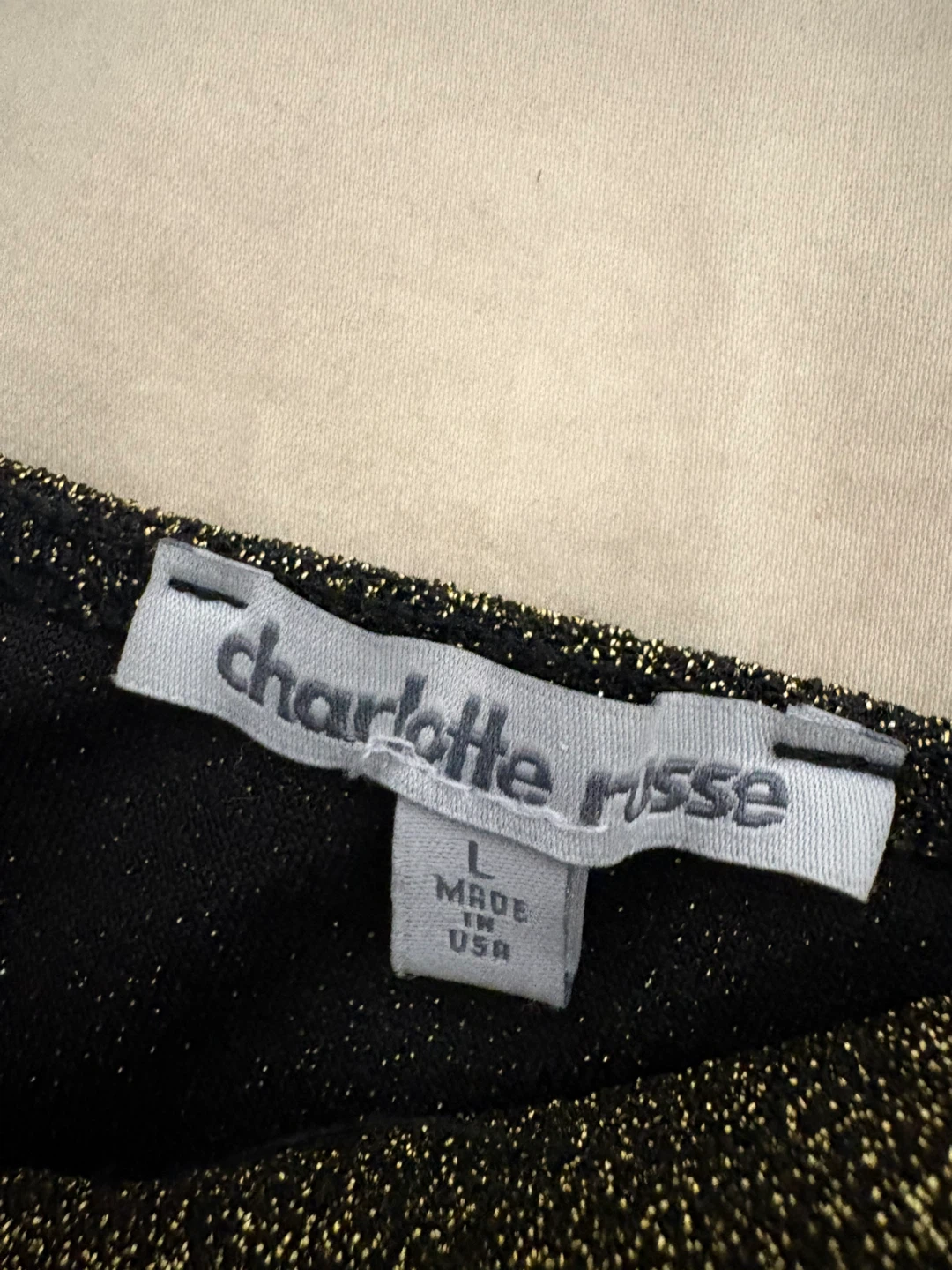 Charlotte Russe Gold Sparkle Wrap Dress Size L - photo 5