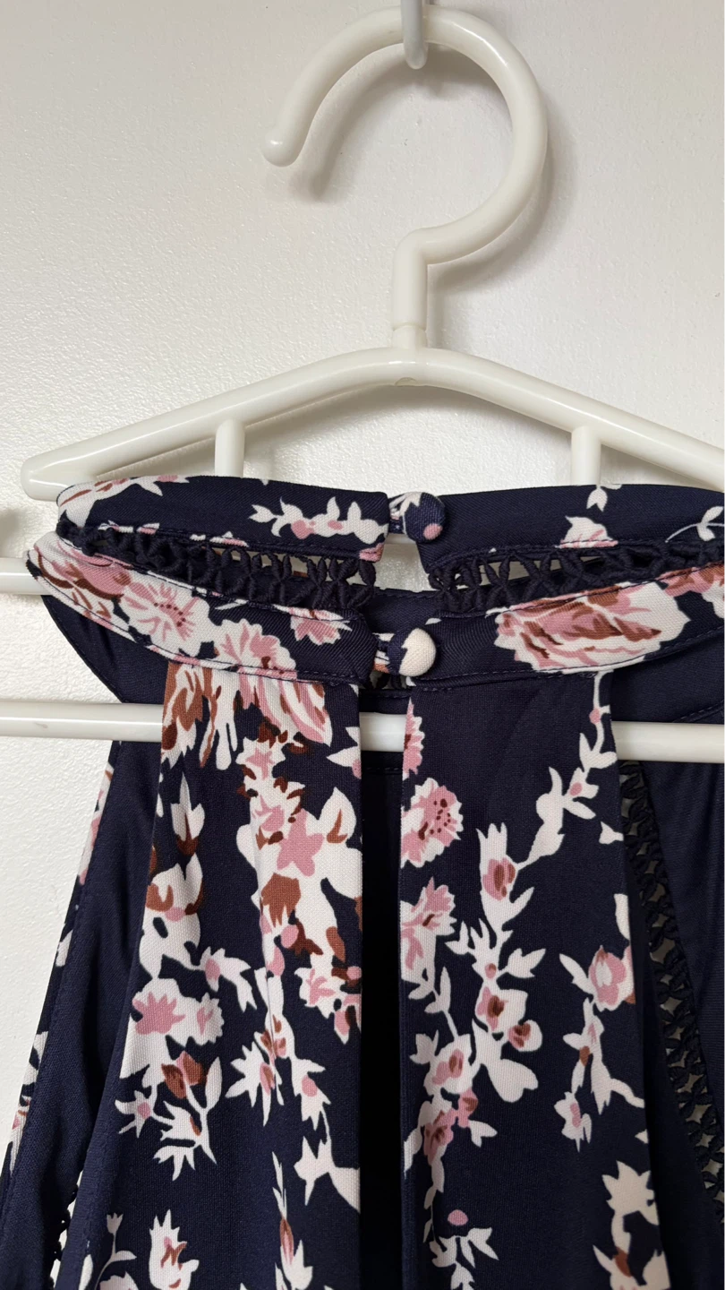 Navy Floral Halter Dress - photo 3