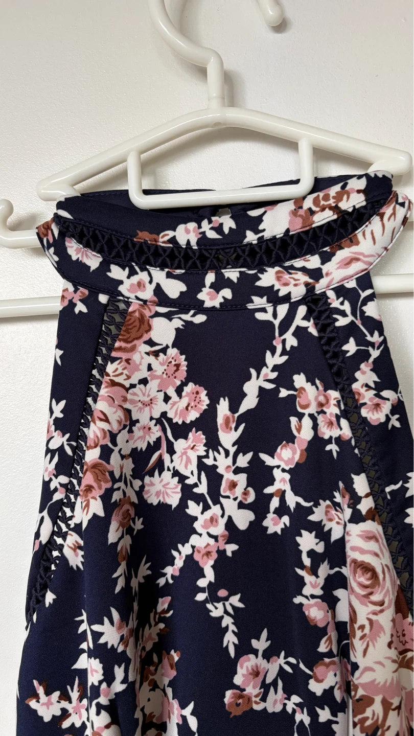 Navy Floral Halter Dress - photo 5
