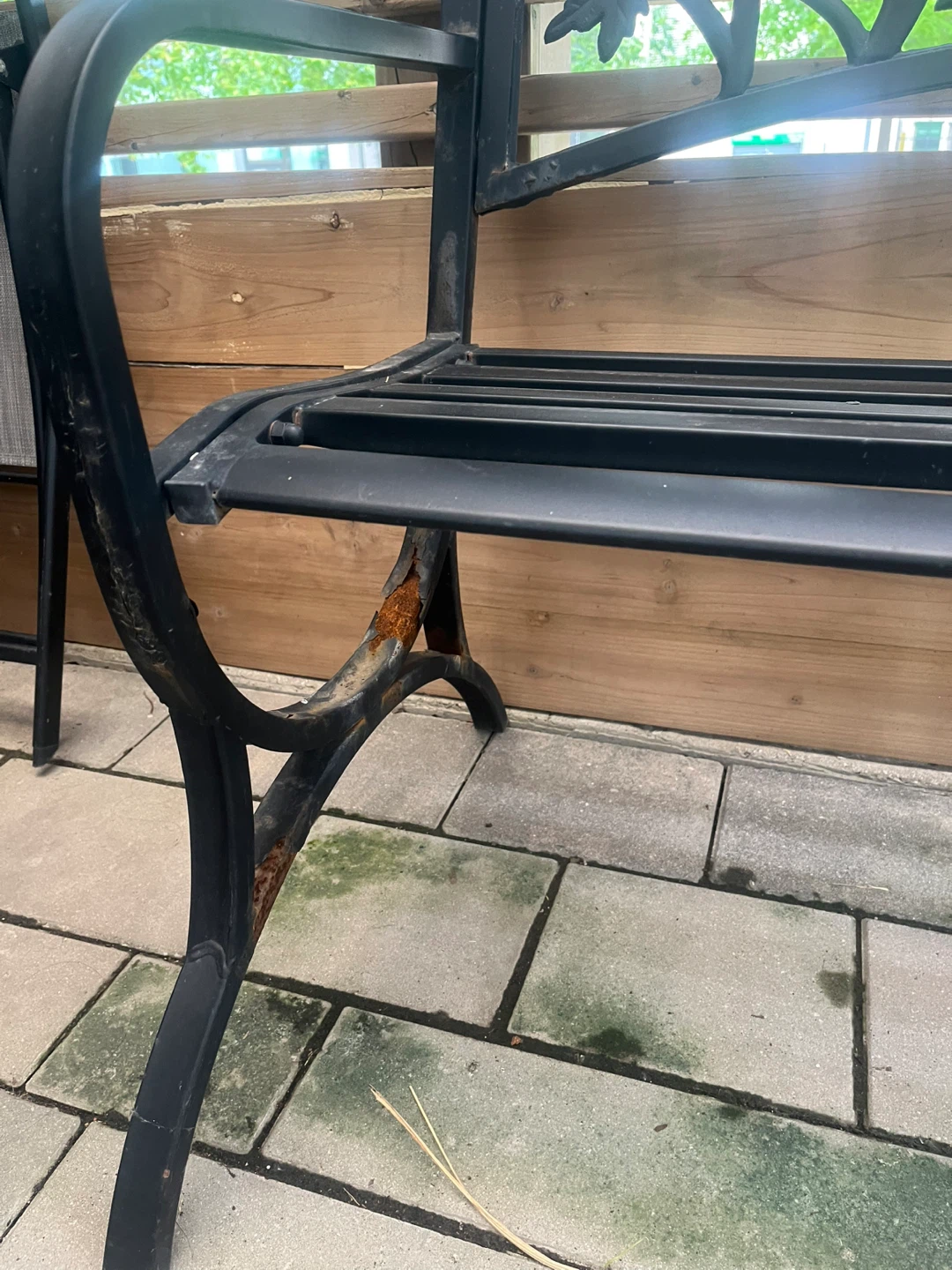 Black Metal Garden Bench