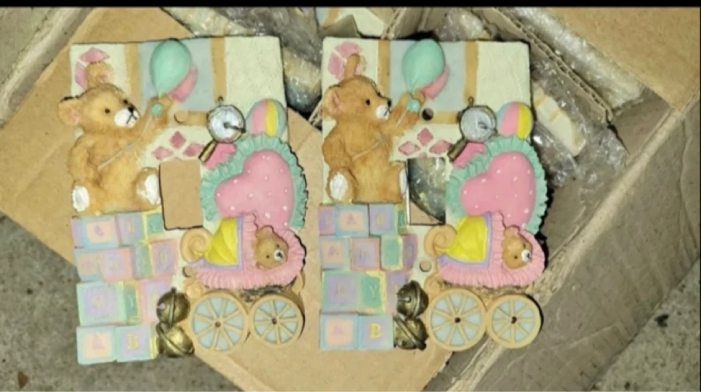 Nursery Teddy Bear Light Switch Covers (Set of 2)⚽️
