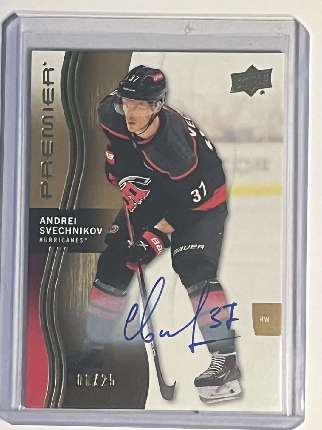 Andrei Svechnikov Autographed 2023-24 Premier Hockey Card