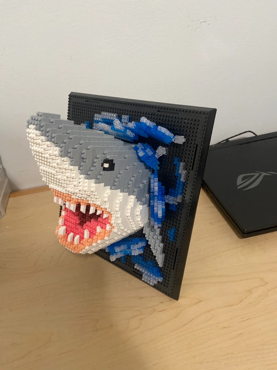 3D Shark Mural Building Block Art - photo 4