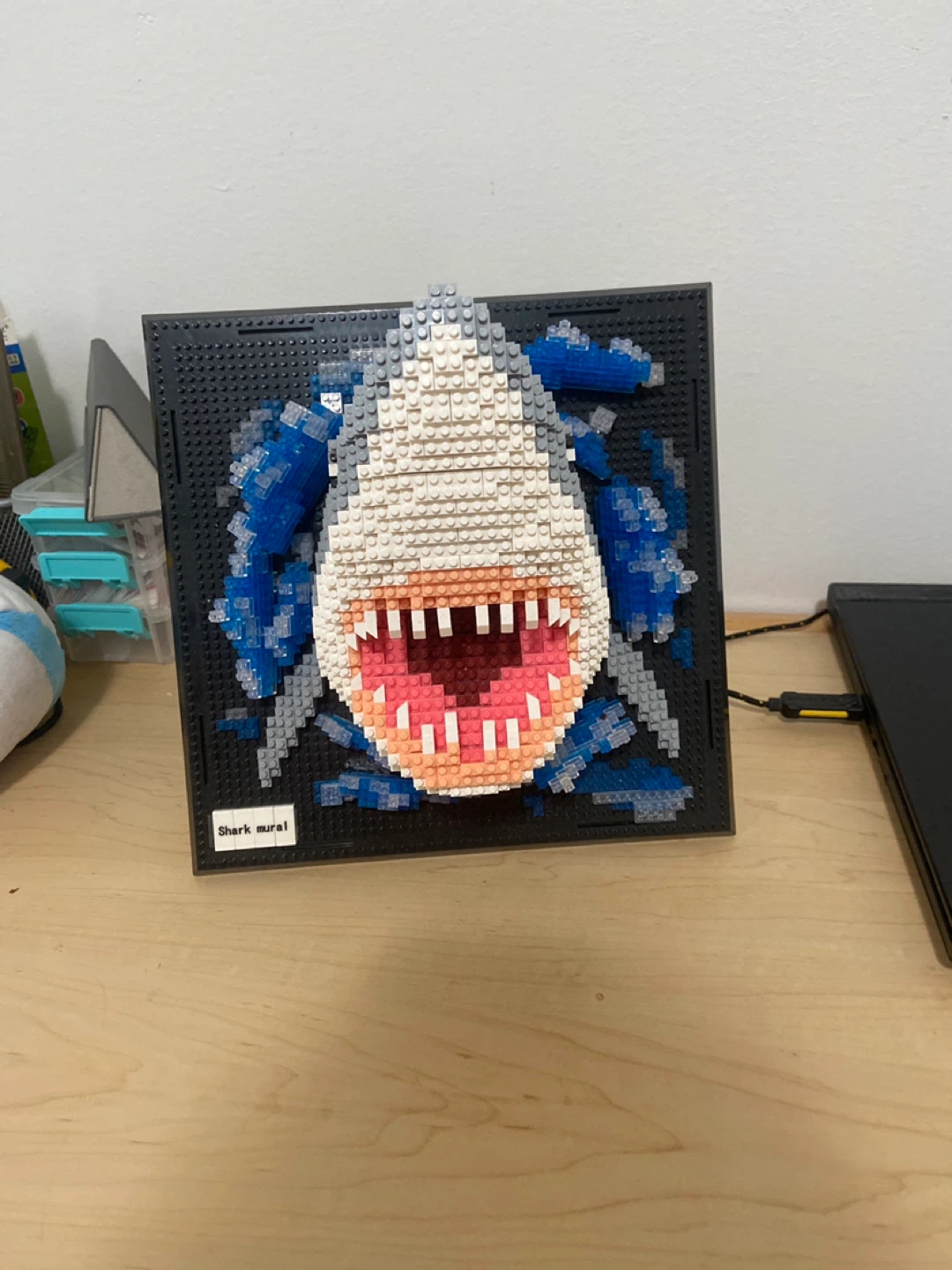 3D Shark Mural Building Block Art - photo 2