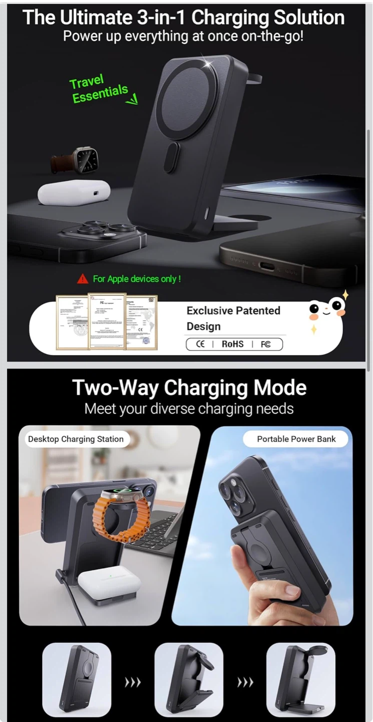 5-in-1 Magnetic Power Bank Charging Station 10000mAh - photo 2