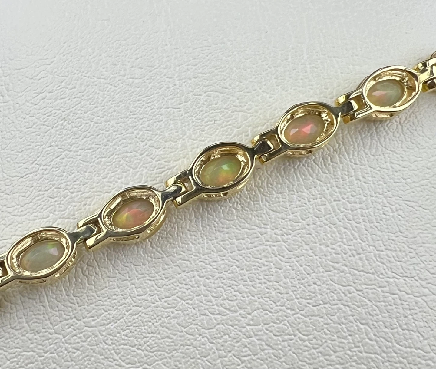 925 Sterling Silver/Vermeil Opal Tennis Bracelet - photo 3