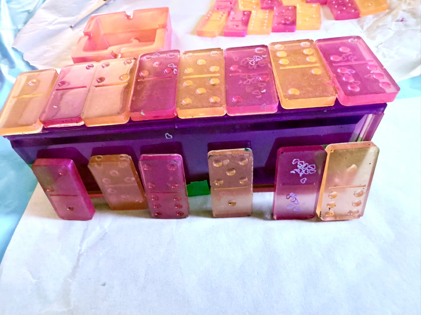 Handmade Resin Charms tote bags & illuminated flowers - photo 5