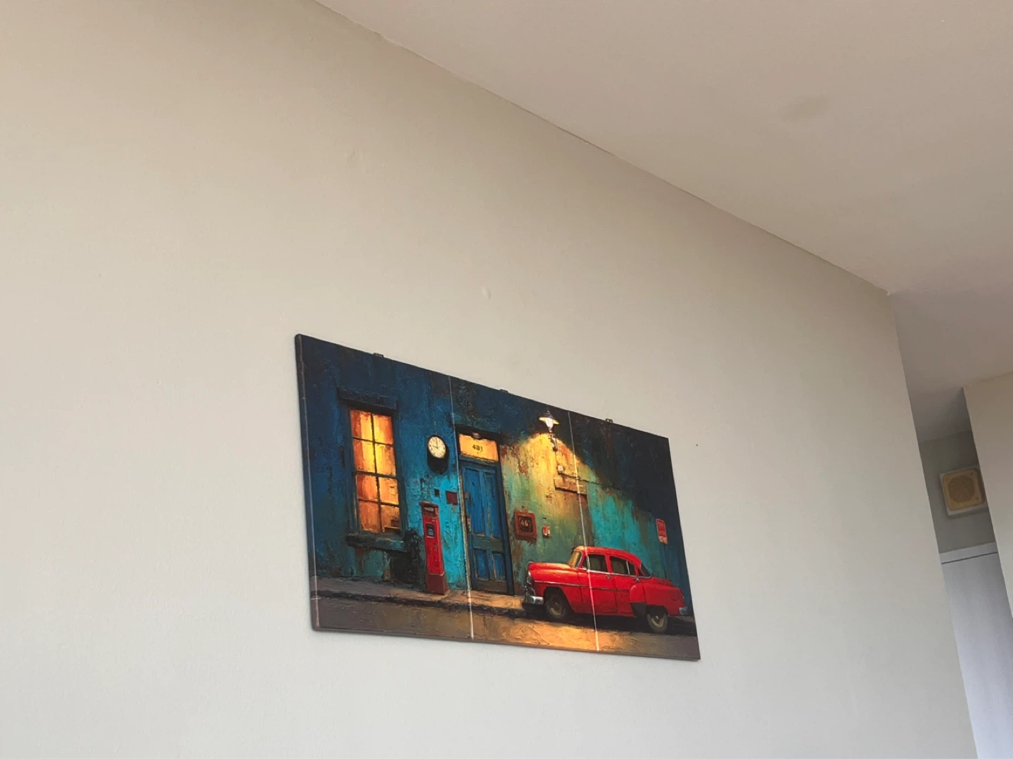 Triptych Canvas Print - Red Car Scene - photo 2