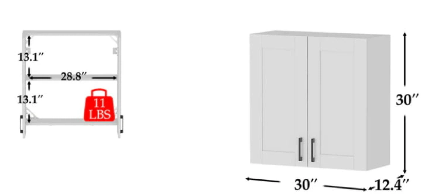 Brand New White Wall-Mounted Cabinet, Open Box - photo 3