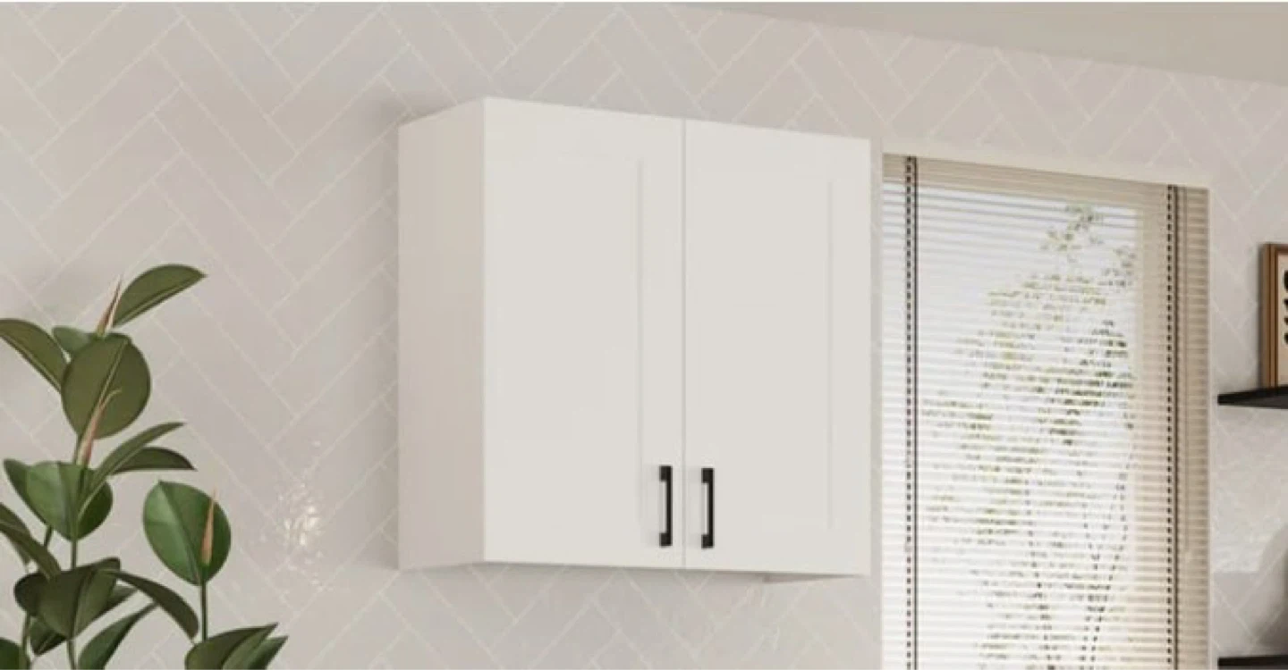 Brand New White Wall-Mounted Cabinet, Open Box