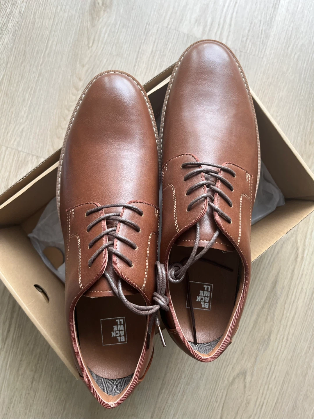 Men’s Brown Faux Leather Dress Shoes Size US10 - photo 2