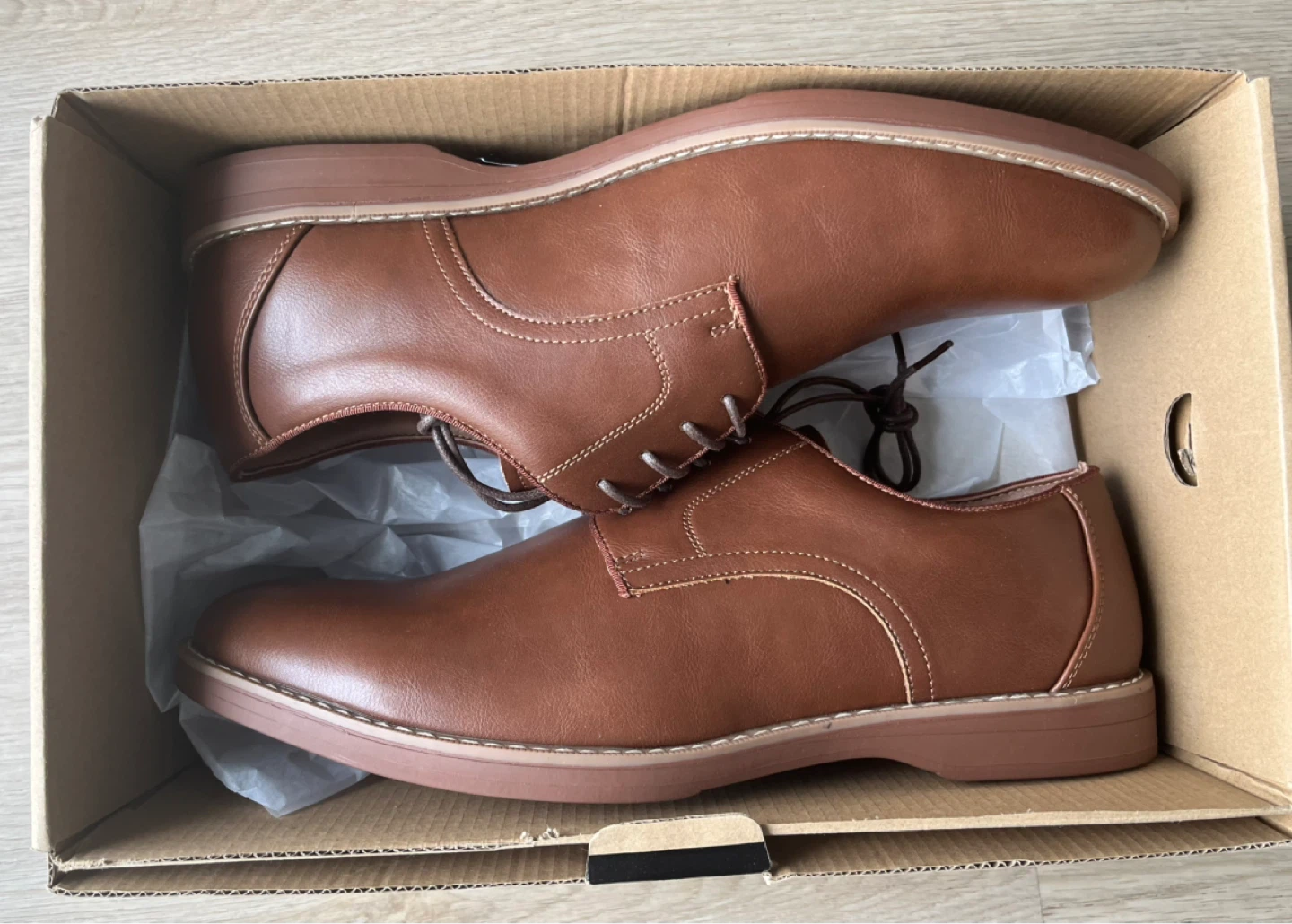 Men’s Brown Faux Leather Dress Shoes Size US10 - photo 3