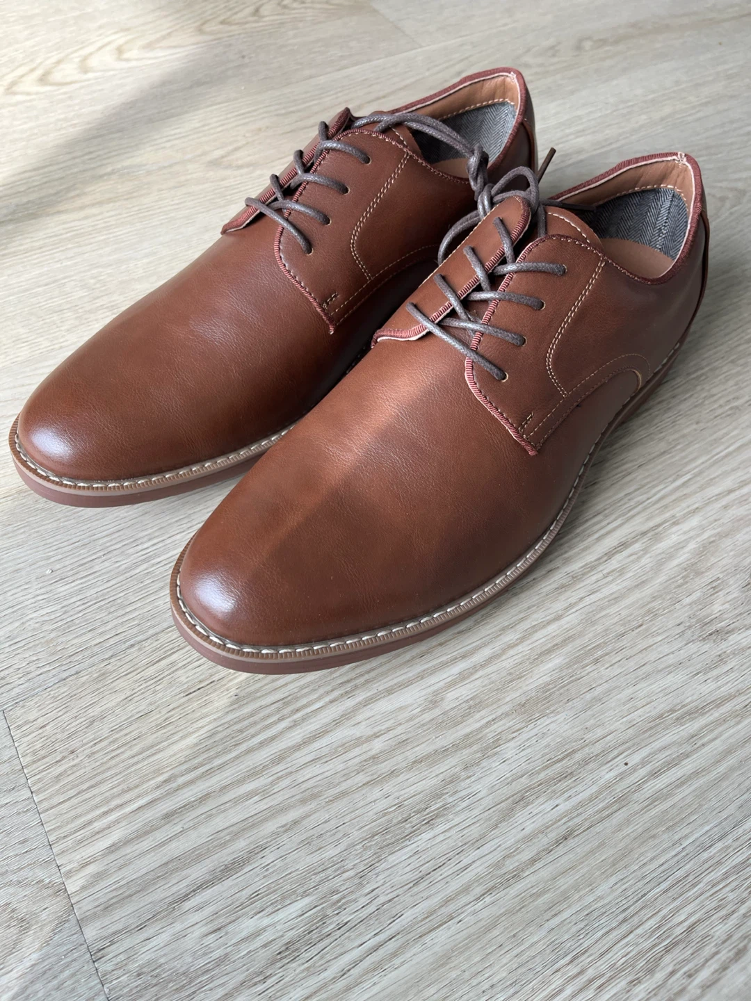 Men’s Brown Faux Leather Dress Shoes Size US10 - photo 4