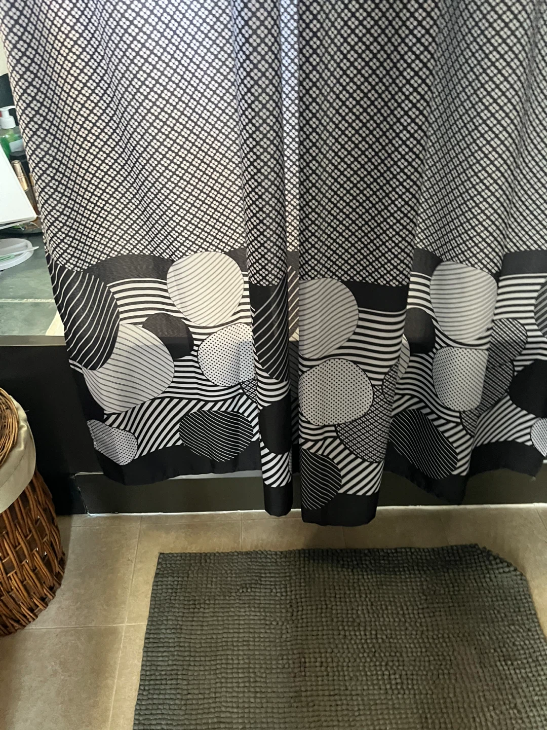 Black and White Geometric Shower Curtain - photo 3