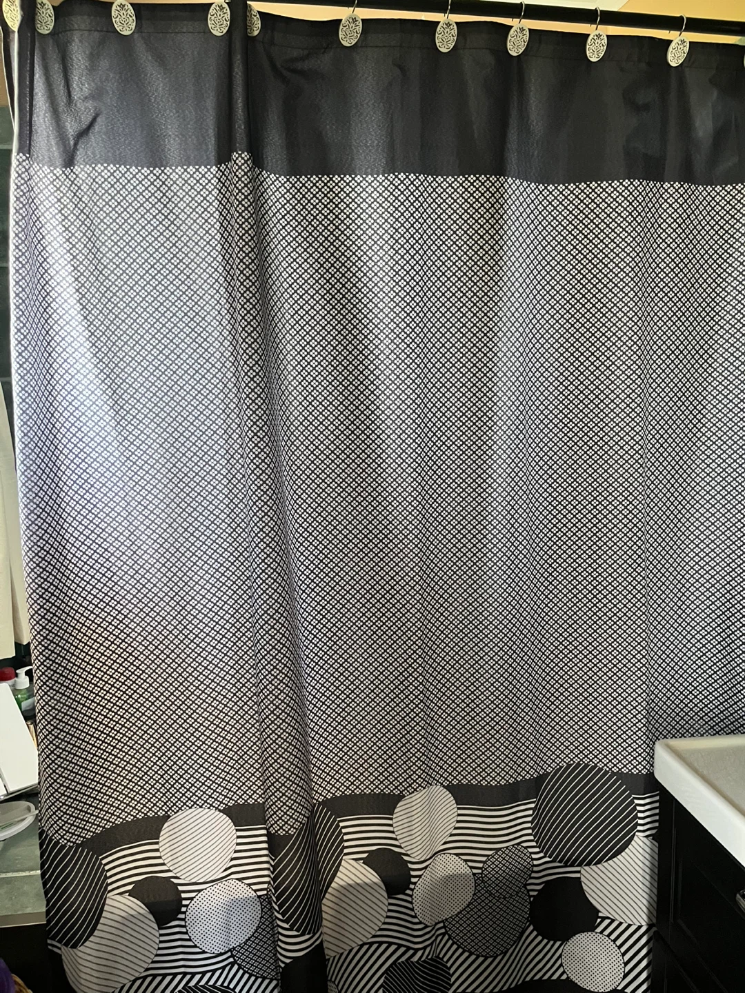 Black and White Geometric Shower Curtain
