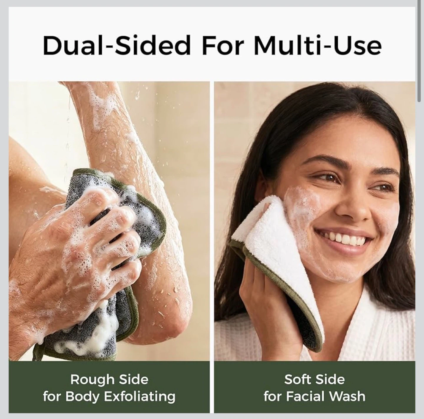 ⚽️ New Dual-Sided Exfoliating & Cleansing Cloths (Set of 2) - photo 5