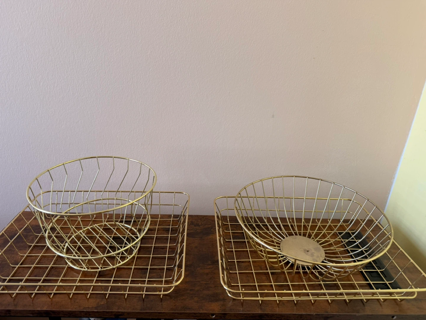 Gold Wire Baskets Set of 4