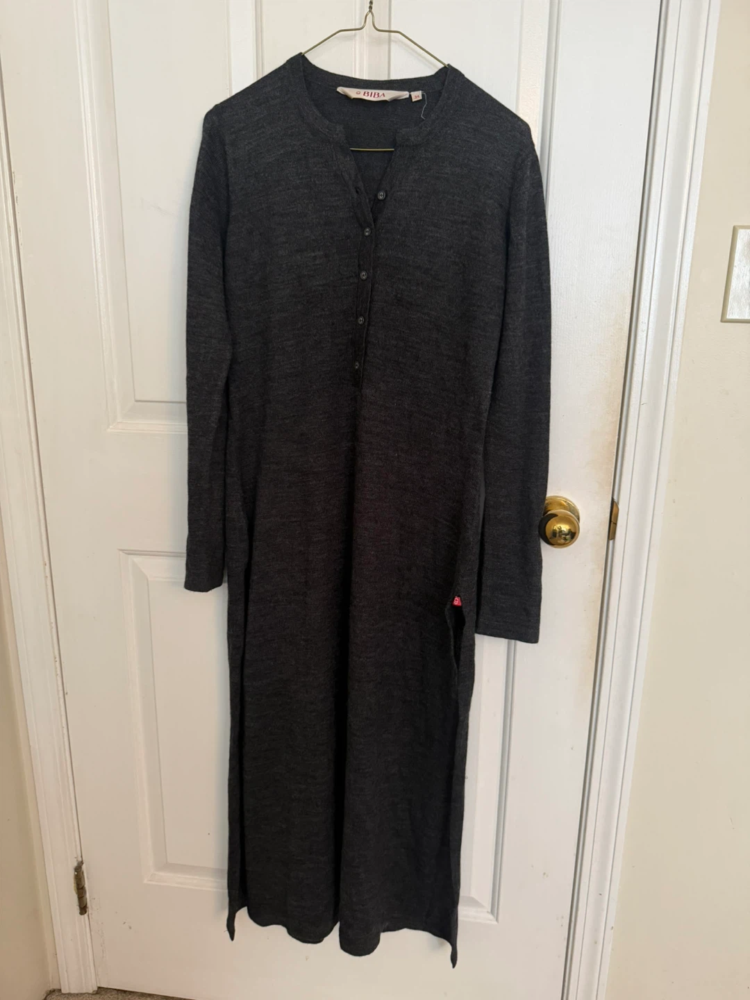⚽ BIBA Dark Grey Long Sleeve Dress
