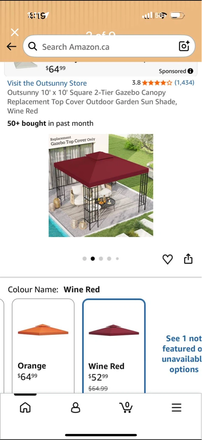 Outsunny 10' x 10' Square Gazebo Canopy Replacement Top Cover - photo 3